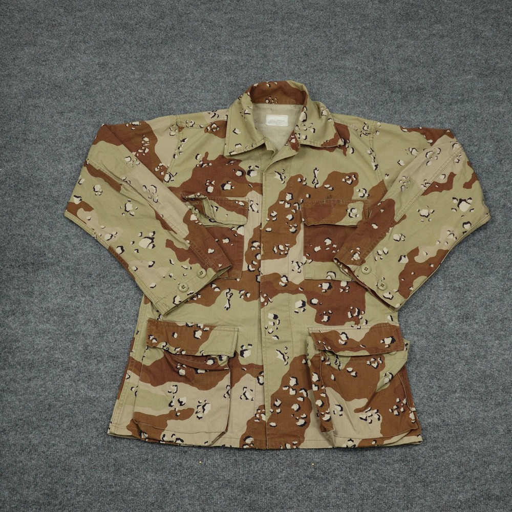 Vintage US Military Jacket Mens Small Tan Desert Camo 6-Color Chocolate Chip BDU